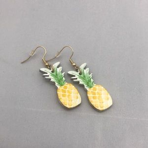 Wooden pineapple earrings